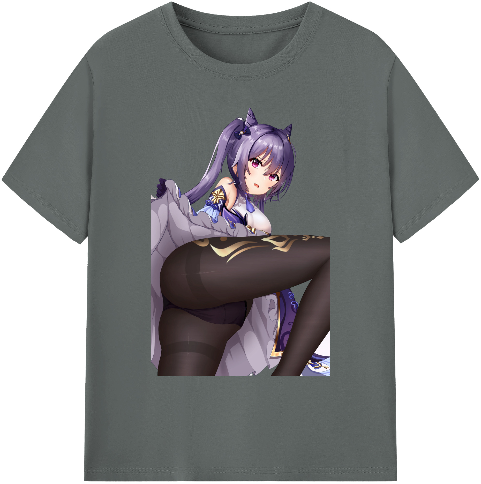 げんし神 刻晴 こくせい genshin Kokusei 綿100％ メンズ半袖Tシャツ｜肌触りやわらか＆通気性